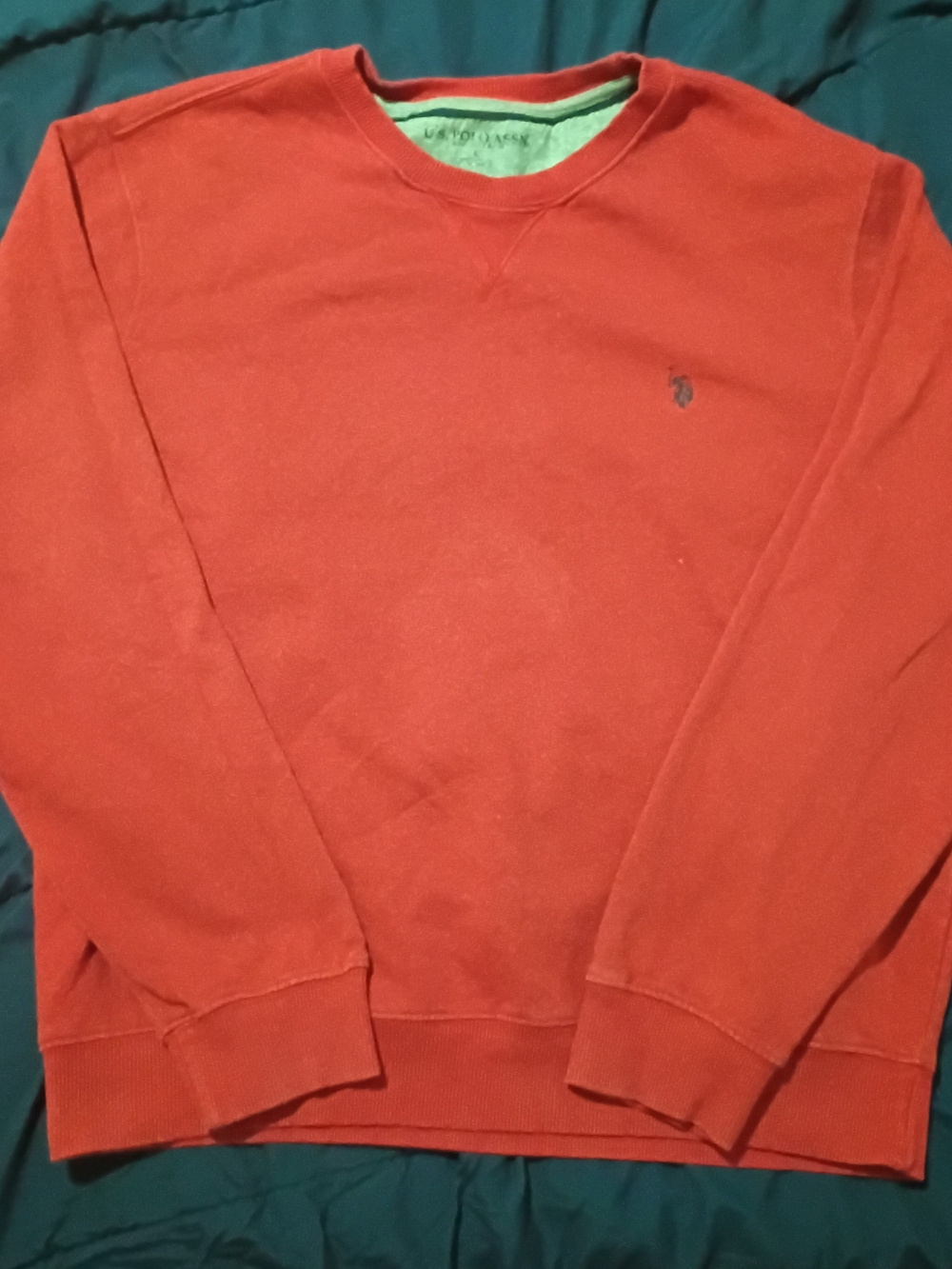 Preppy Polo by Ralph Lauren Orange Crewneck Sweatshirt with Embroidered Pony